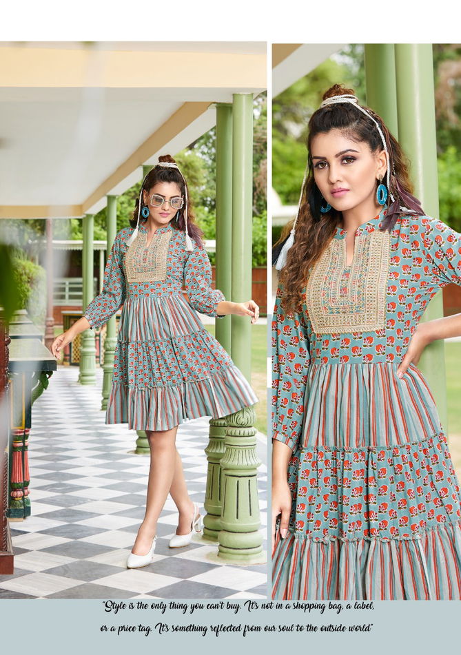 Senorita 1Cotton fancy Party Wear Printed Wholesale Tunic Short Tops Collection